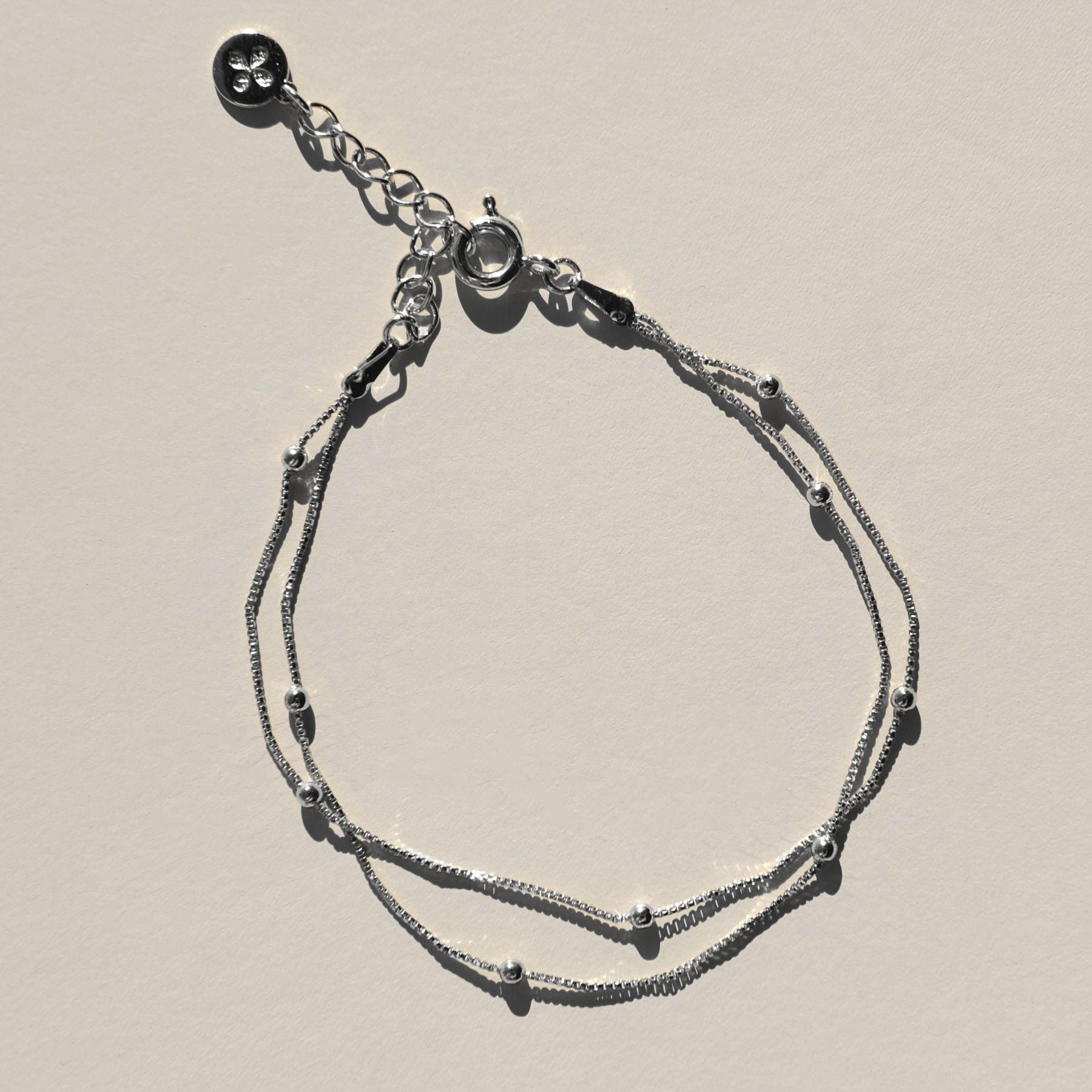 Silver Waterproof Double Layer Saturn Chain Bracelet